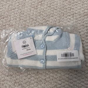 Blue/white striped hooded sweater